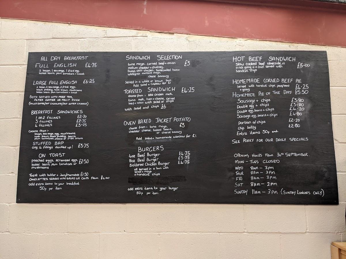 Menu at Cakes and Bakes durham cafe, Burnhope