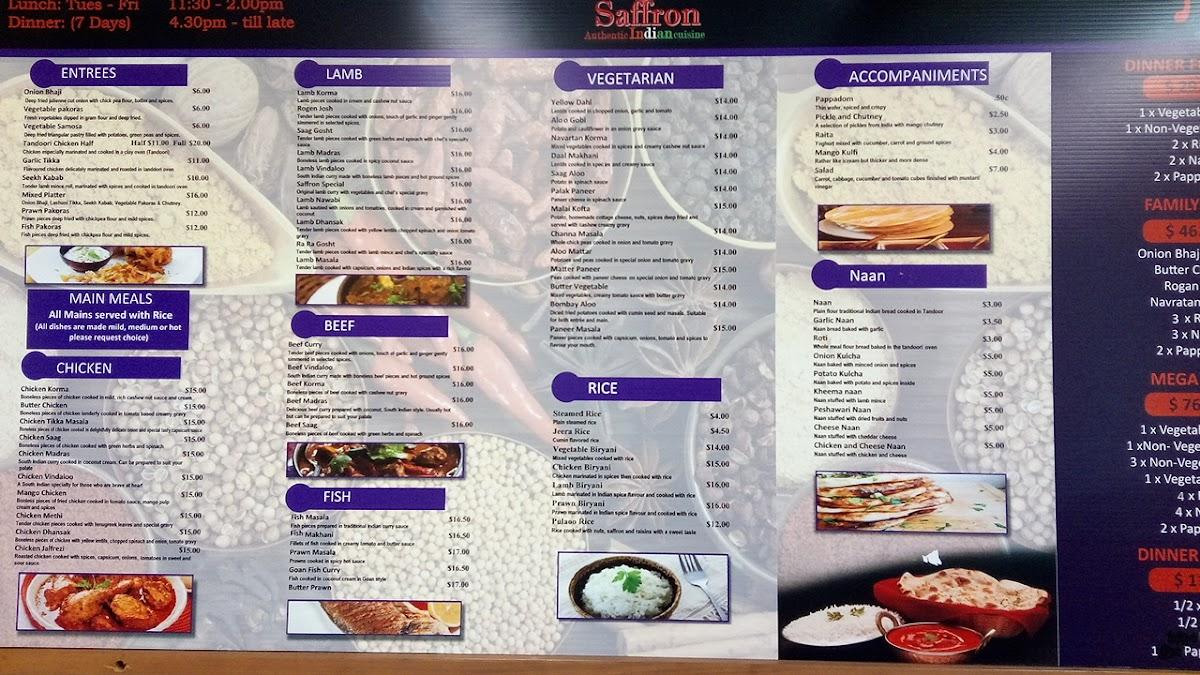 Menu At Saffron Indian Restaurant Waipukurau   Rf4d Saffron Indian Restaurant Menu 2022 10 