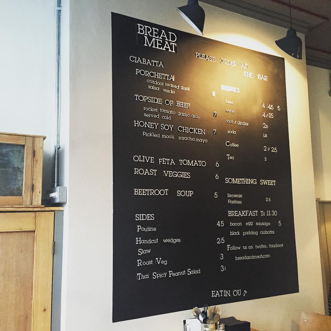 Menu at Bread & Meat pub & bar, Cambridge