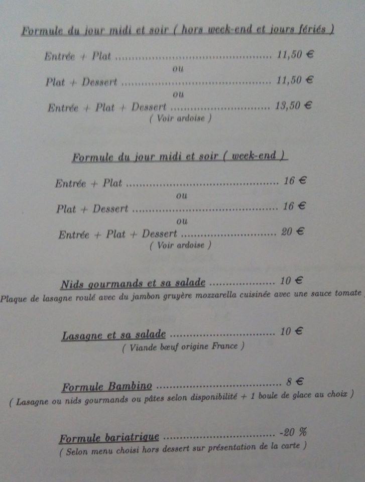 Menu At Trattoria Paola Restaurant Paray Le Monial