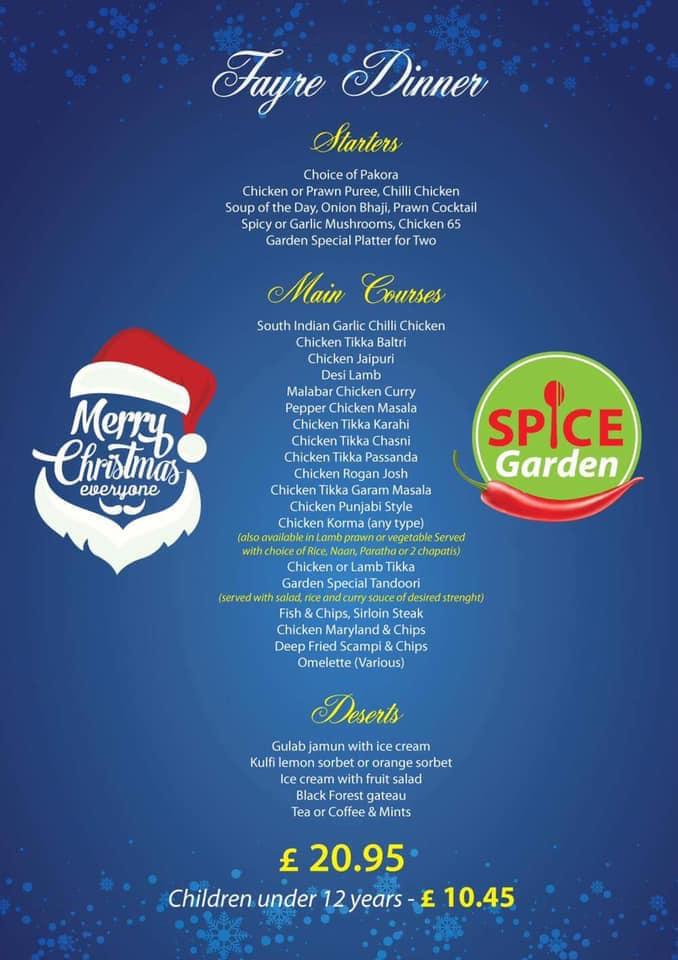 Menu at Spice Garden Stirling restaurant, Stirling