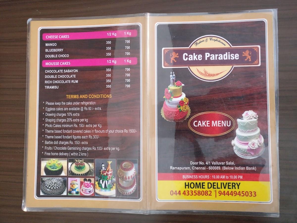 Cake Paradise  Bakery  Chennai  Tamil Nadu  Yappein