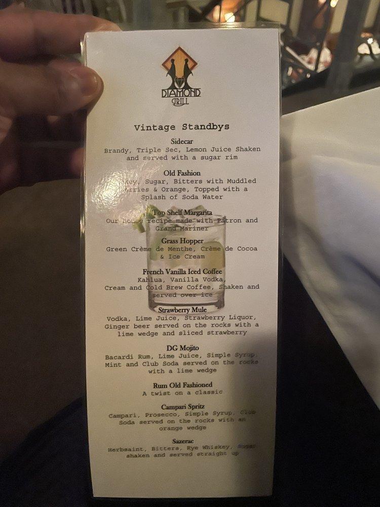 Menu at Diamond Grill steakhouse, Alexandria