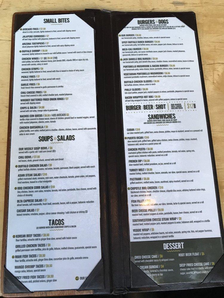 Menu at Our Bar, Reno