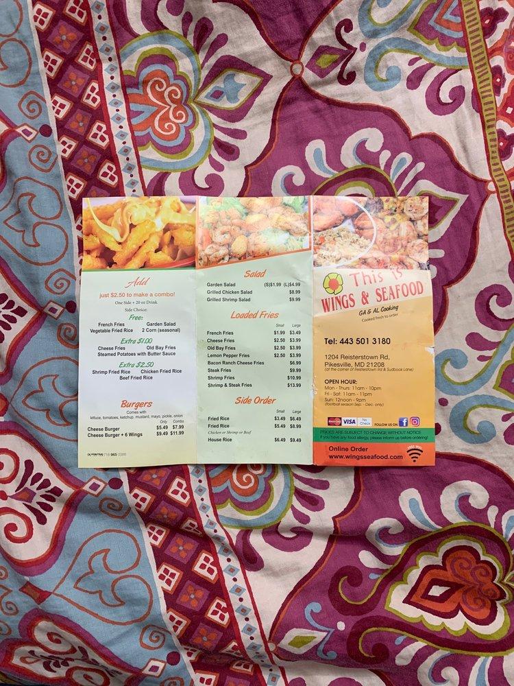 Menu at This Is Wings & Seafood restaurant, Pikesville