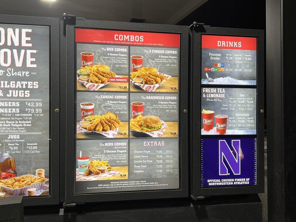 Menu at Raising Cane's Chicken Fingers fast food, Shorewood