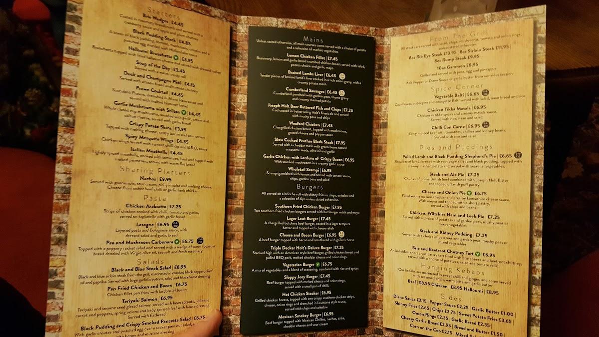 the abbey bar and kitchen menu