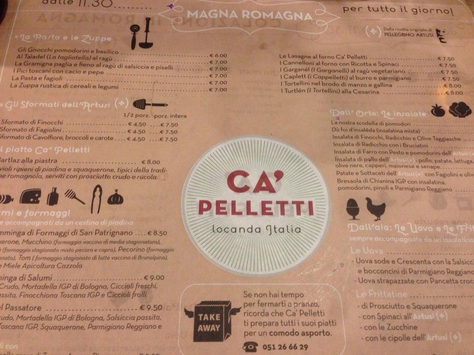 Menu Da Ca Pelletti Ristorante Bologna Via Altabella C D