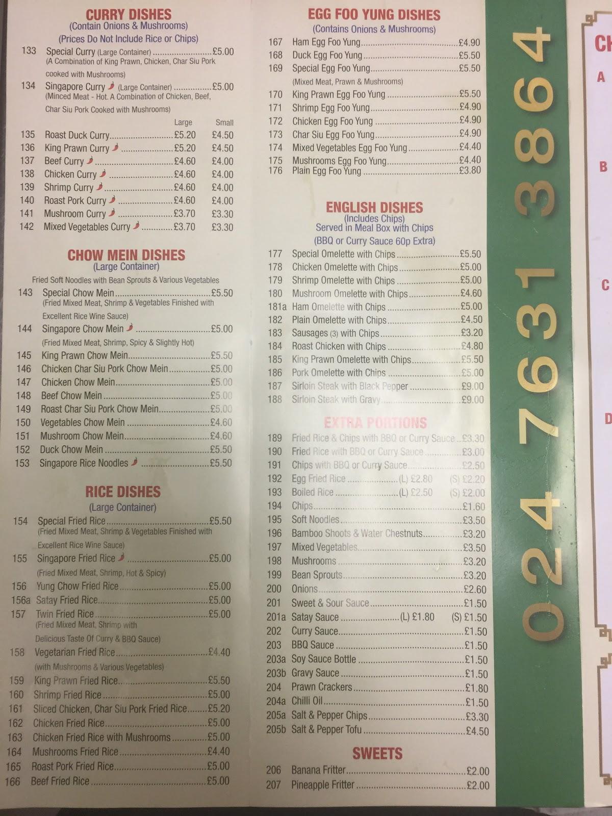 Menu at Hot Food Paradise fast food, Bedworth