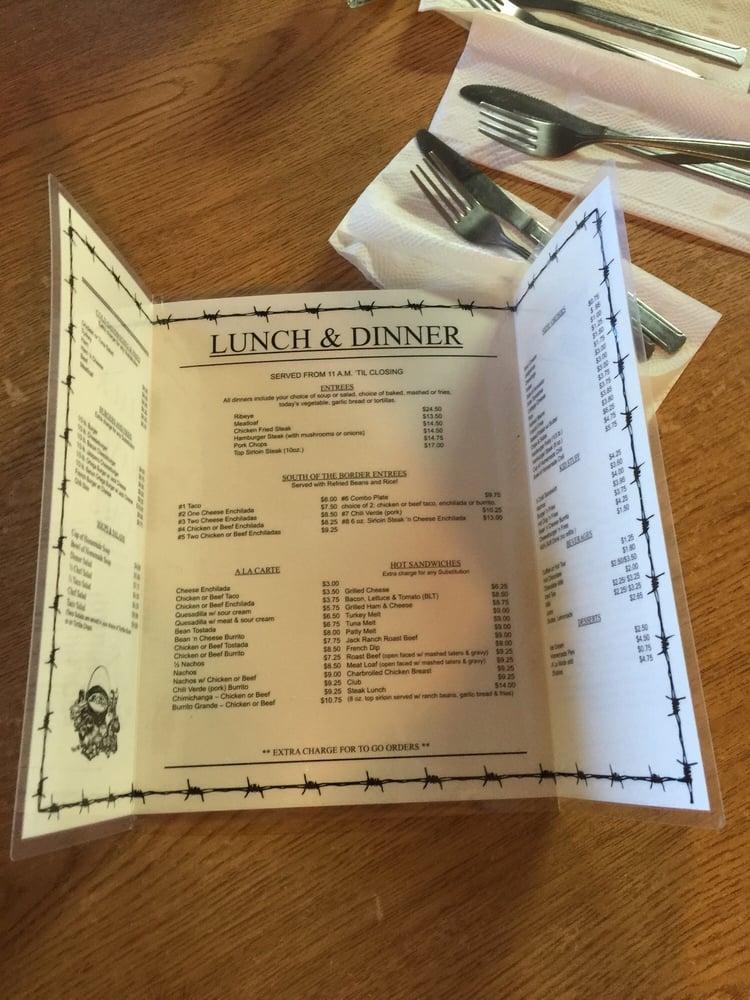 Menu at Jack Ranch Cafe, USA