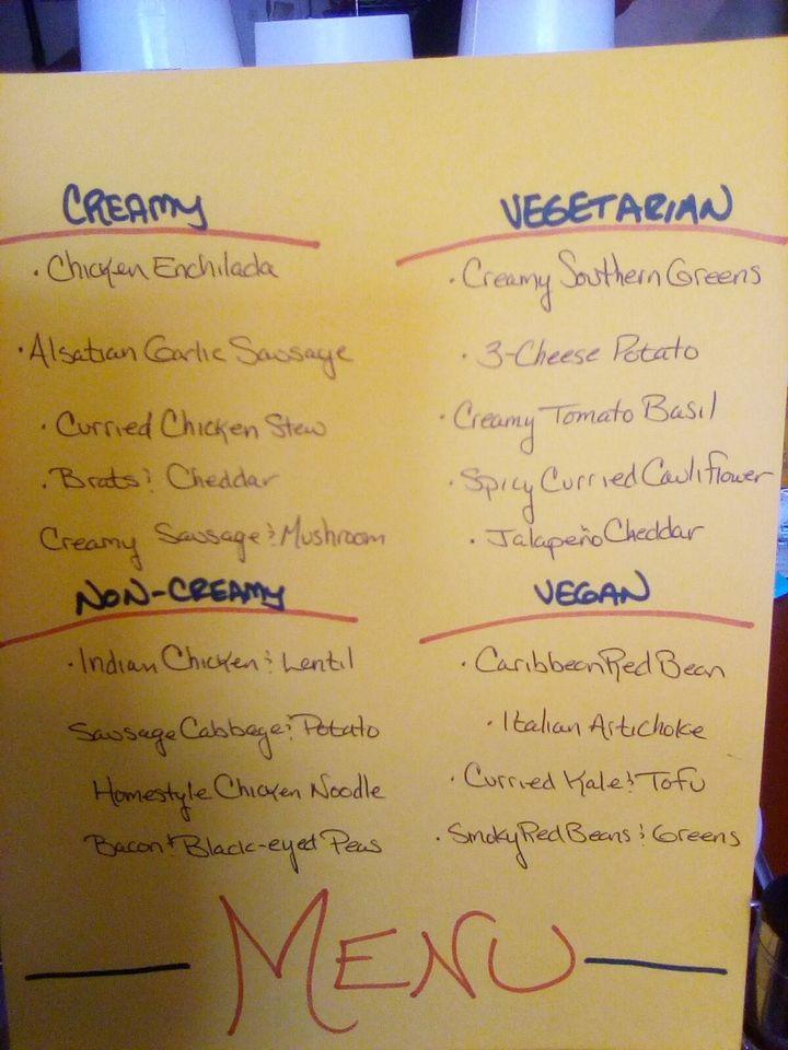 Menu at Infinite Soups Downtown restaurant, A St