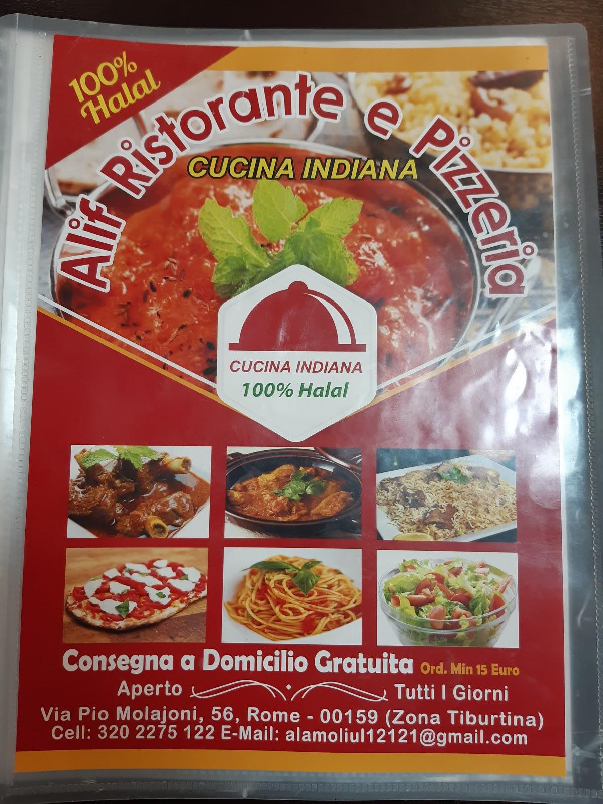 Menu de Alif Ristorante e Pizzeria