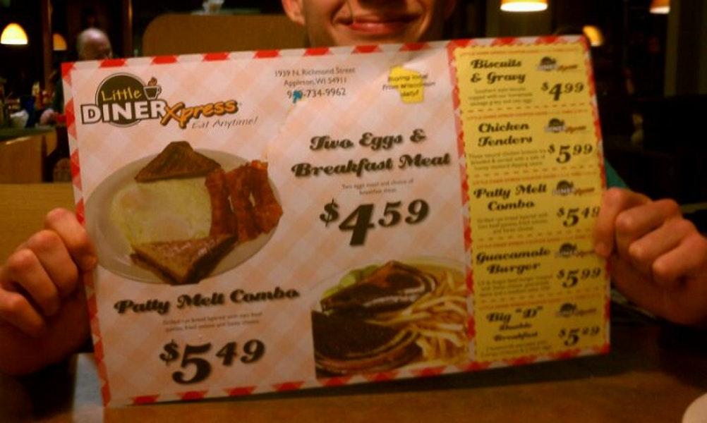 Menu at Little Diner Xpress restaurant, Appleton