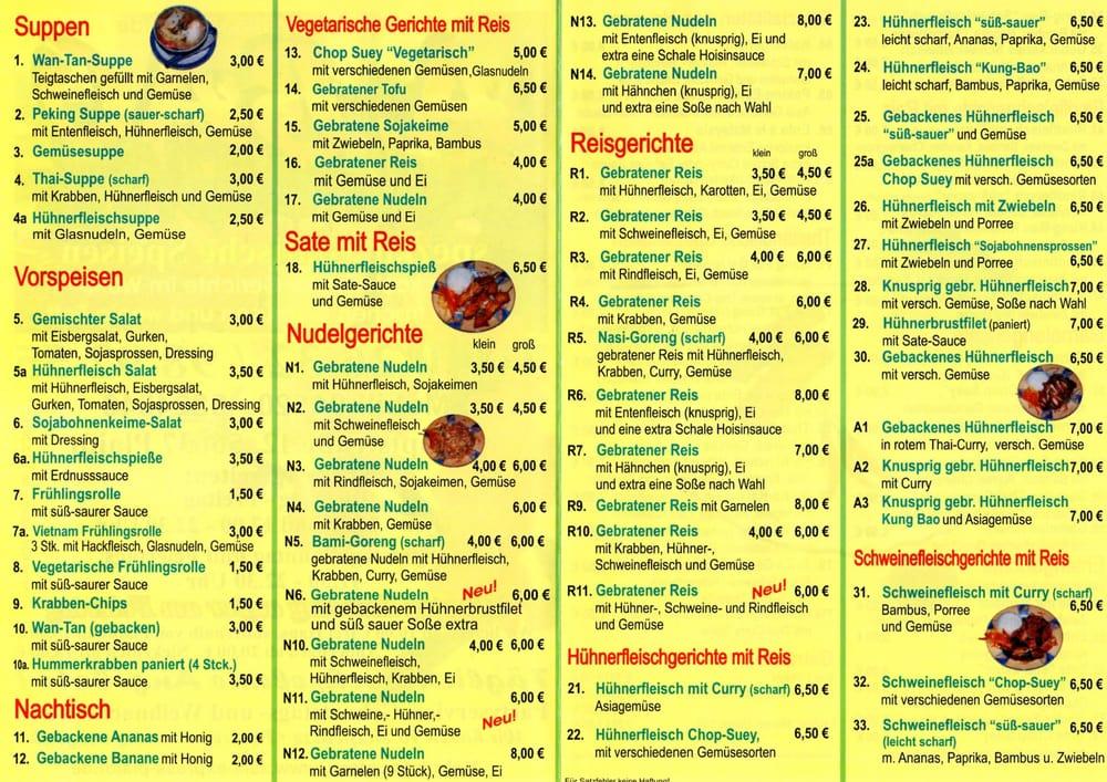 Speisekarte von A. Bao Asia Express restaurant, Plaidt