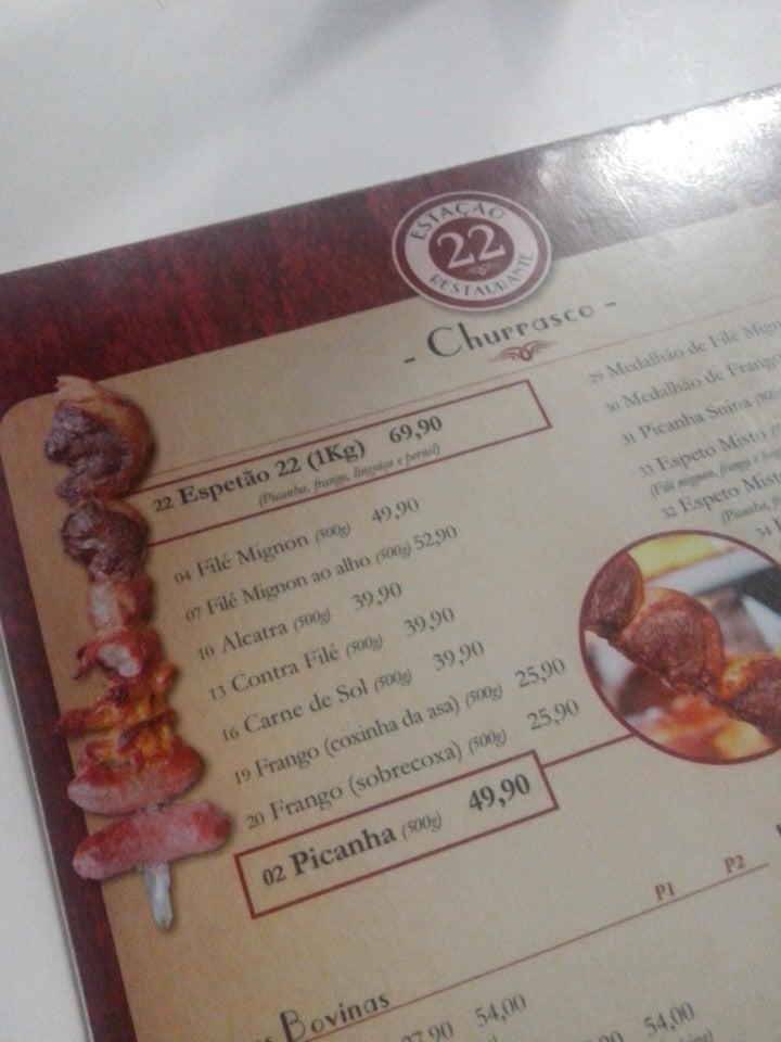 Estação 22 Restaurante cardápio