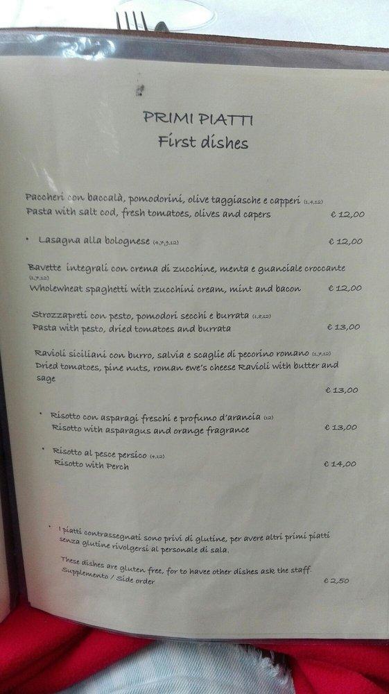 Menu di In Centro 