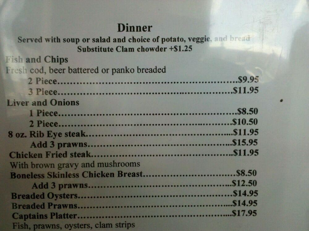 Menu at Kelley’s Place pub & bar, Garibaldi