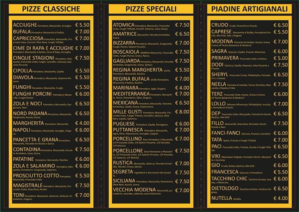 Menu da PIZZA DA DODI ristorante, Cerredolo