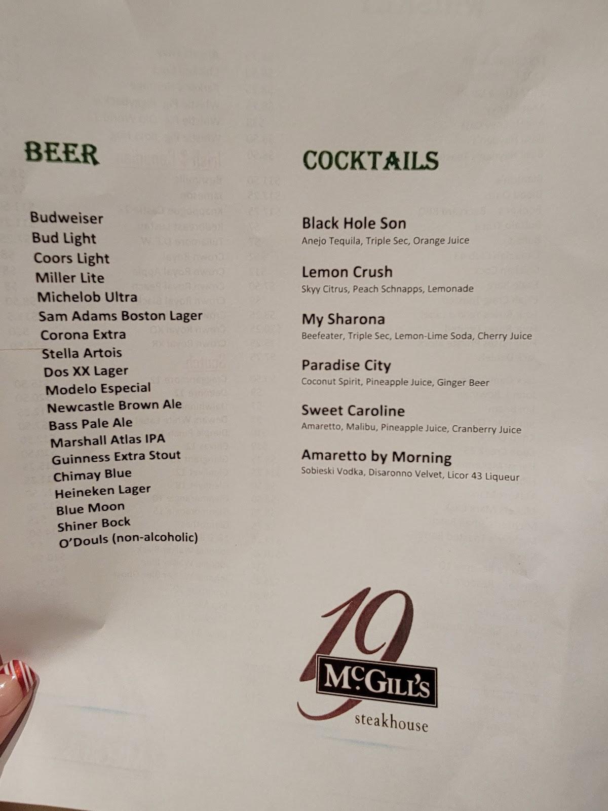 Menu at Carvers on 19 steakhouse, Catoosa