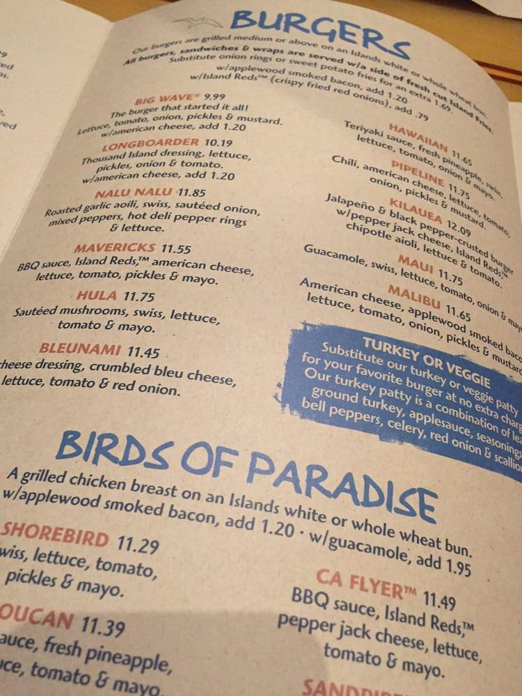 Menu at Islands Restaurant Burbank, Burbank
