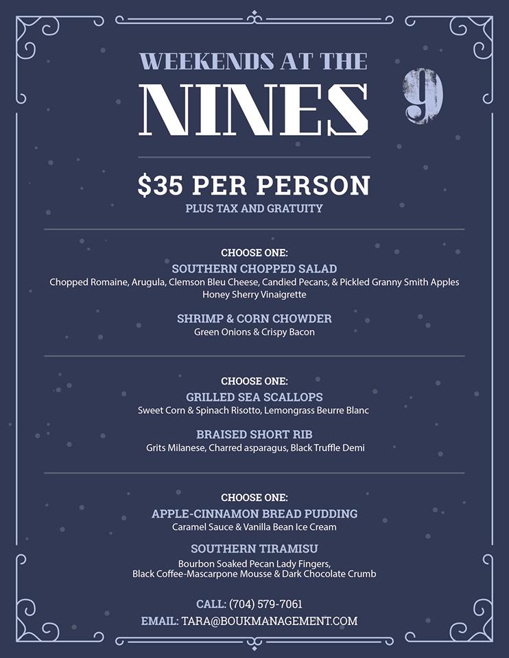 Menu At On The Nines Bistro Pub Bar Mooresville   Rf5c On The Nines Menu 