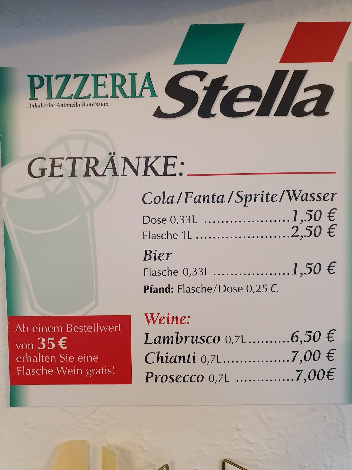 Speisekarte von Pizzeria Stella, Osnabrück