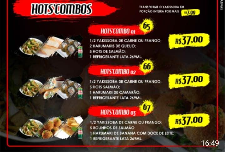 HOT'S TEMAKI SUSHI cardápio