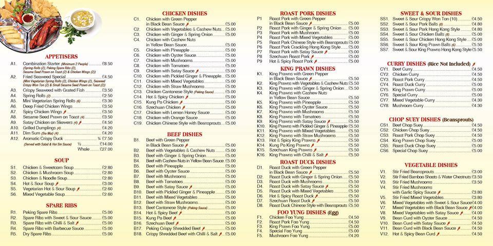 Menu At China Cottage Fast Food Buckingham 8A High St   Rf5e Menu China Cottage 2021 08 