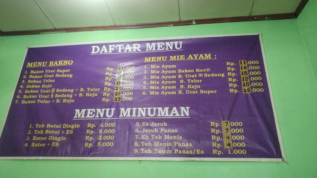 Menu At Bakso Berkah Wong Solo Restaurant East Jakarta
