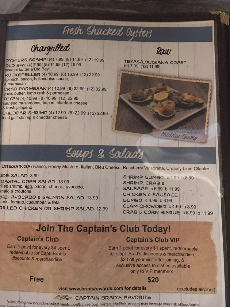 Menu at Captain Brad's Coastal Kitchen pub & bar, Tomball