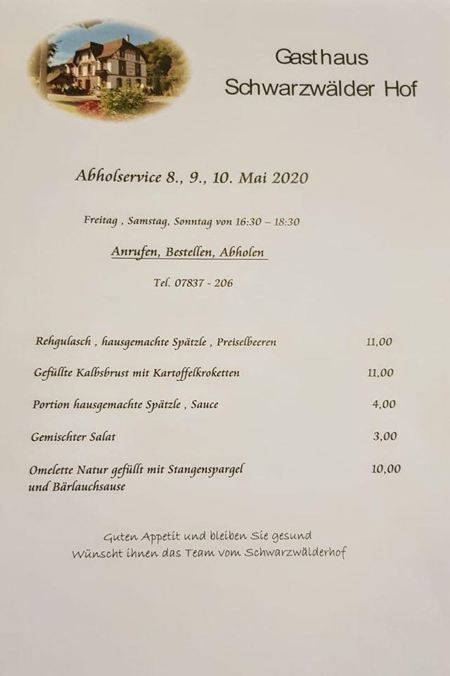 Speisekarte von Schwarzwälder-Hof restaurant, Oberharmersbach