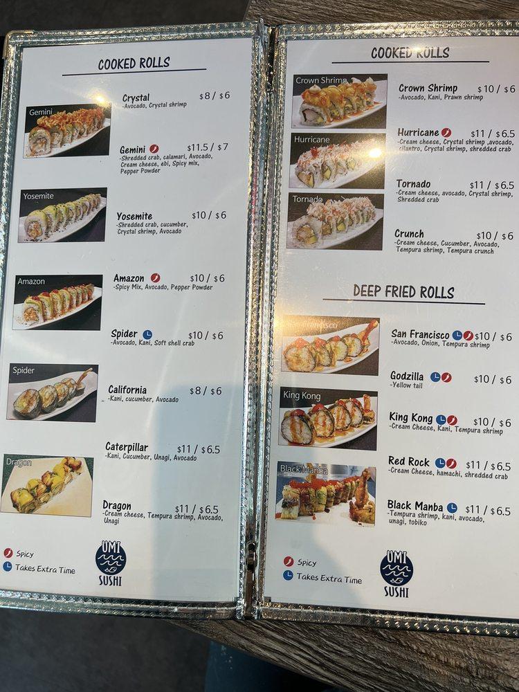 Menu At Umi Sushi Restaurant Reno