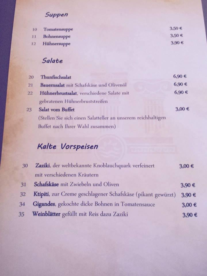 Menu At Restaurant Taverne Der Grieche Langenhagen