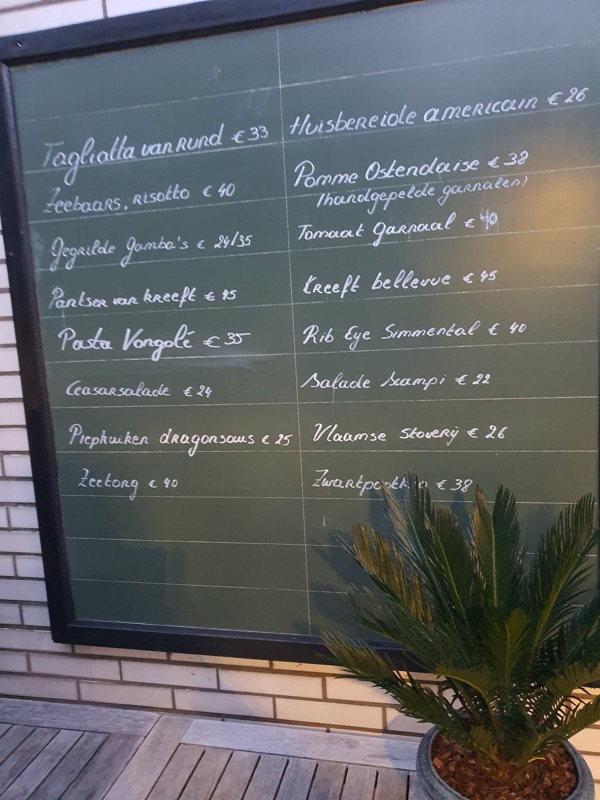 Menu at 't Wit Kasteel, Kortrijk