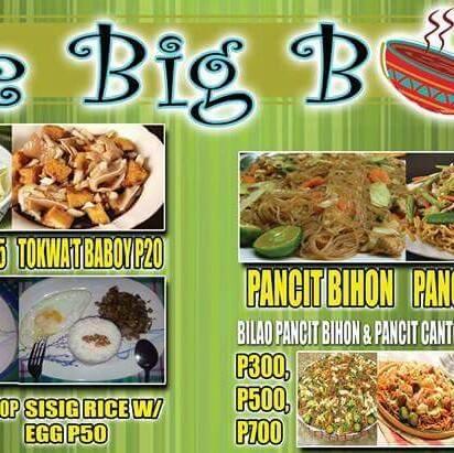 Menu at The Big Bowl restaurant, Hagonoy