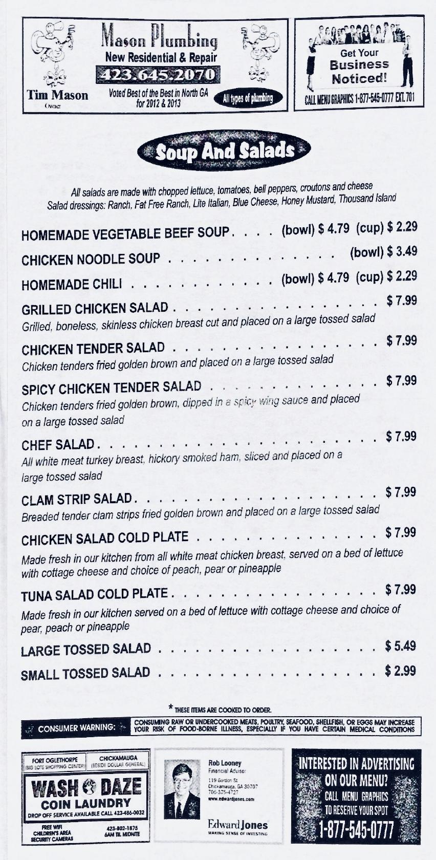 Menu at DariDip restaurant, LaFayette