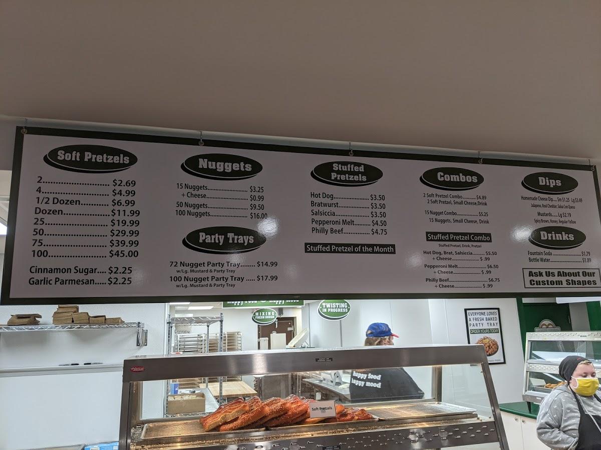 Menu at Pretzel Pretzel restaurant, St. Louis, Baptist Church Rd