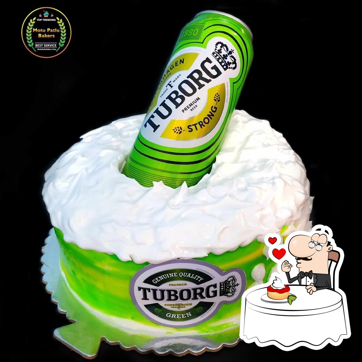 TUBORG BEER BOTTLE SHAPE CAKE - YouTube