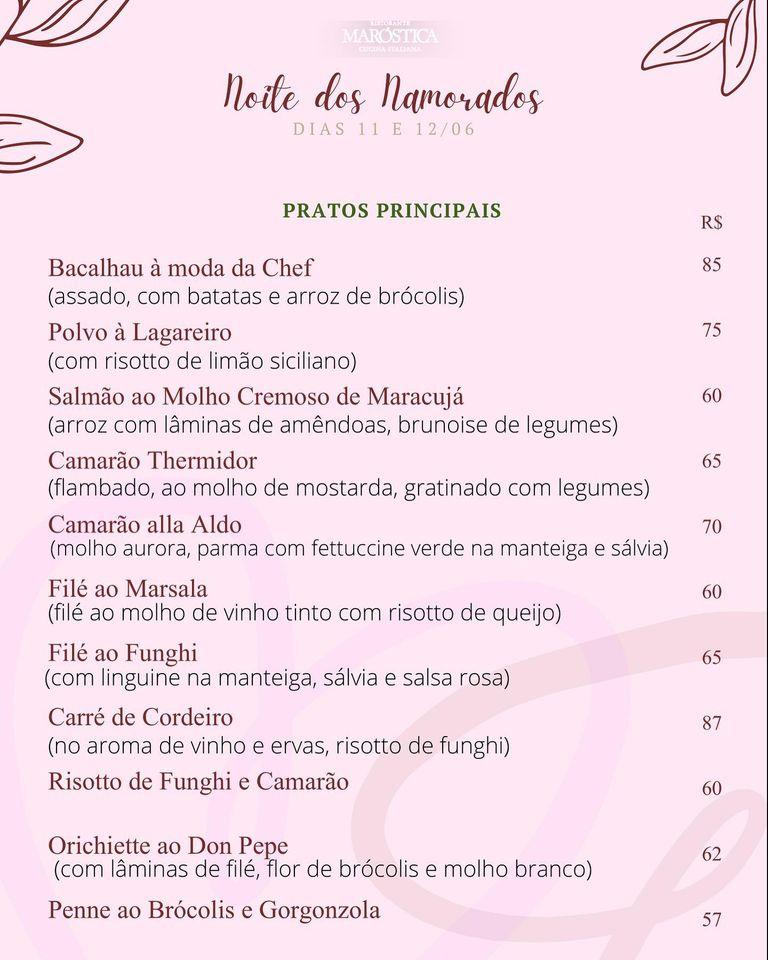 Marostica cardápio