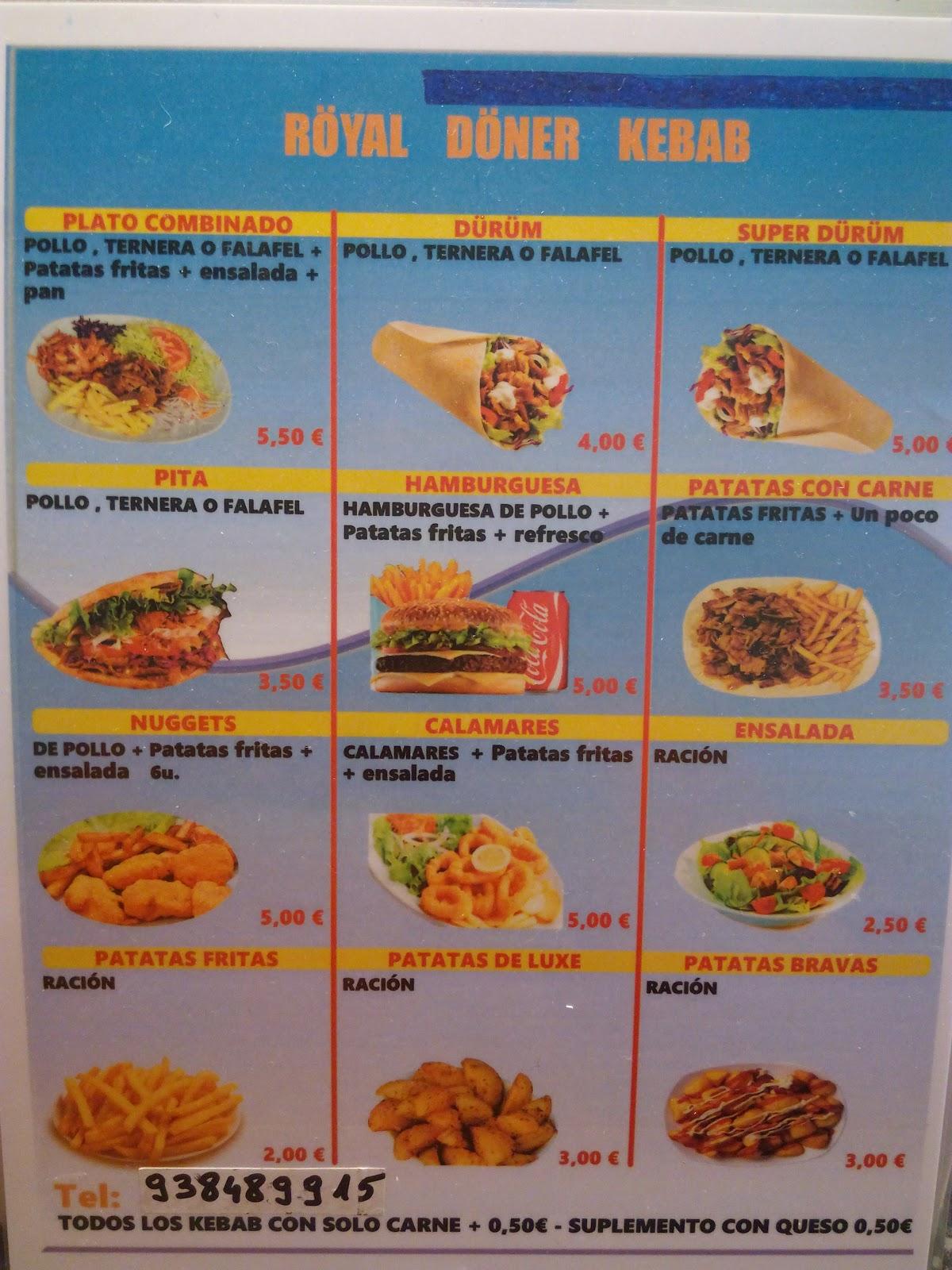 Menu at La piccola restaurant, Igualada