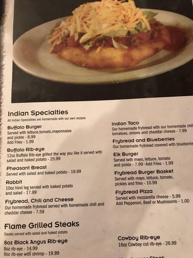 Menu at Paul's Family Restaurant, Cherokee