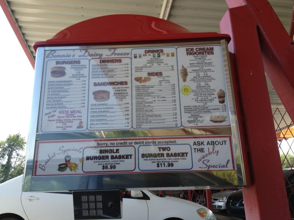 Menu at Dairy Freeze restaurant, Fort Smith, Midland Blvd