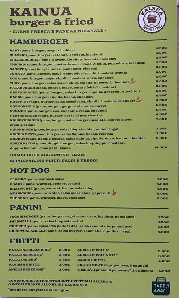 Menu di KAINUA BURGER&FRIED 