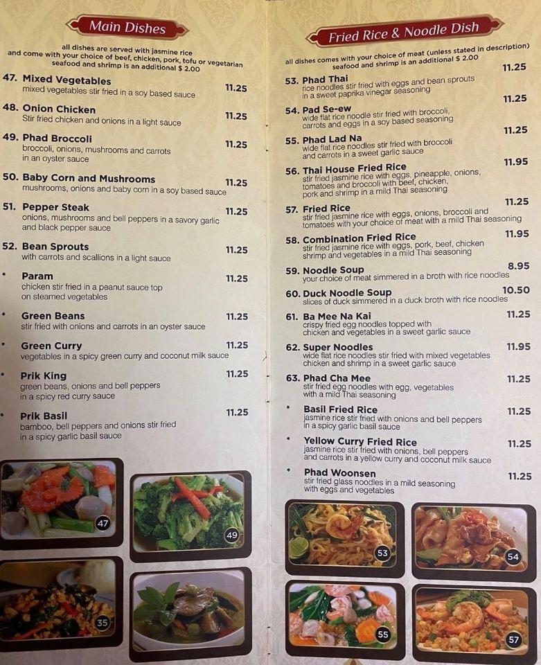 Menu At Thai House Restaurant Sebring   Rf6a Thai House Menu 2021 09 1 