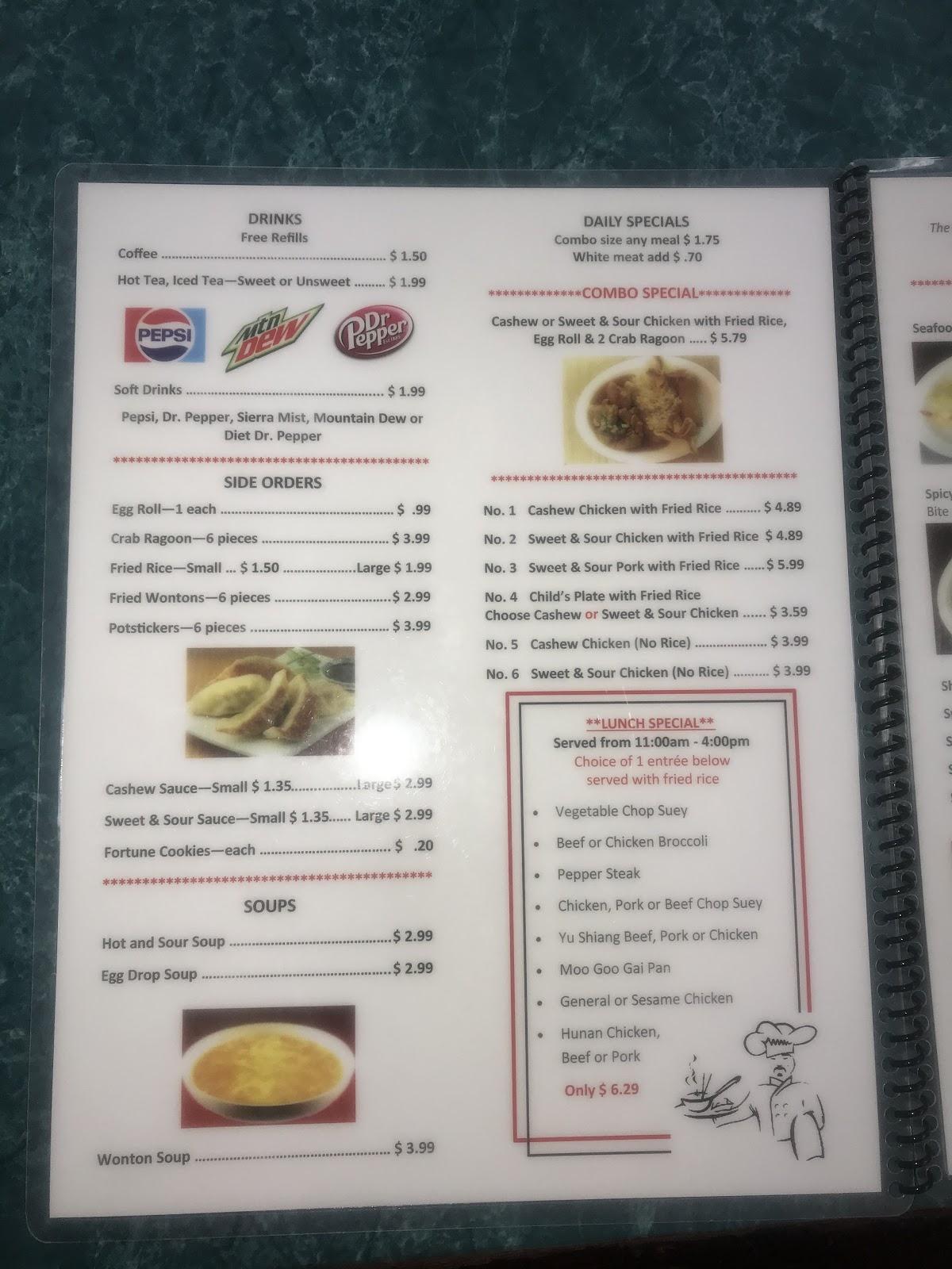 Menu at Golden Plate restaurant, Sarcoxie
