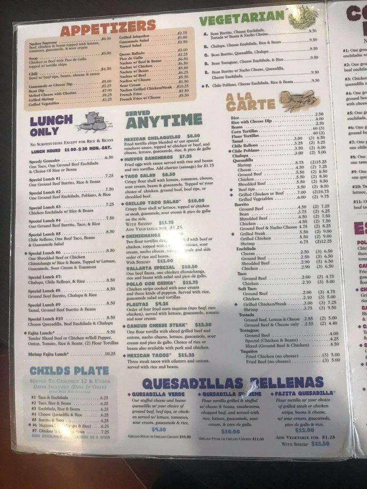 Menu at El Fogon Mexican Grill restaurant, Akron