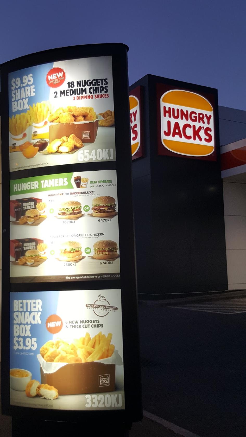 Menu at Hungry Jack's Burgers Glen Osmond fast food, Glen Osmond, 411