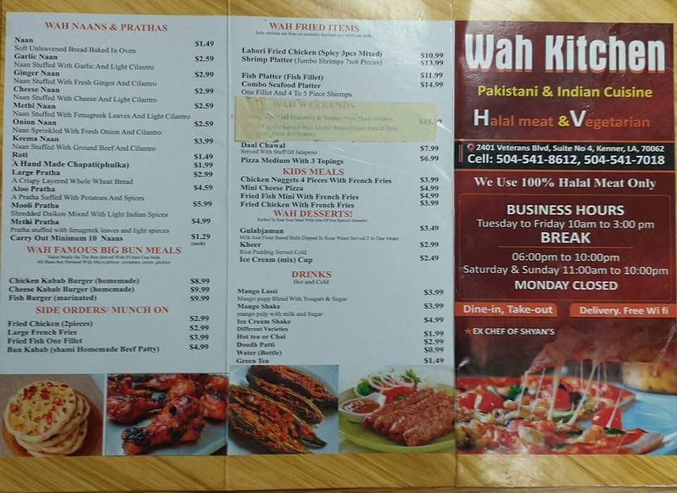 Menu At Wah Kitchen Restaurant Kenner