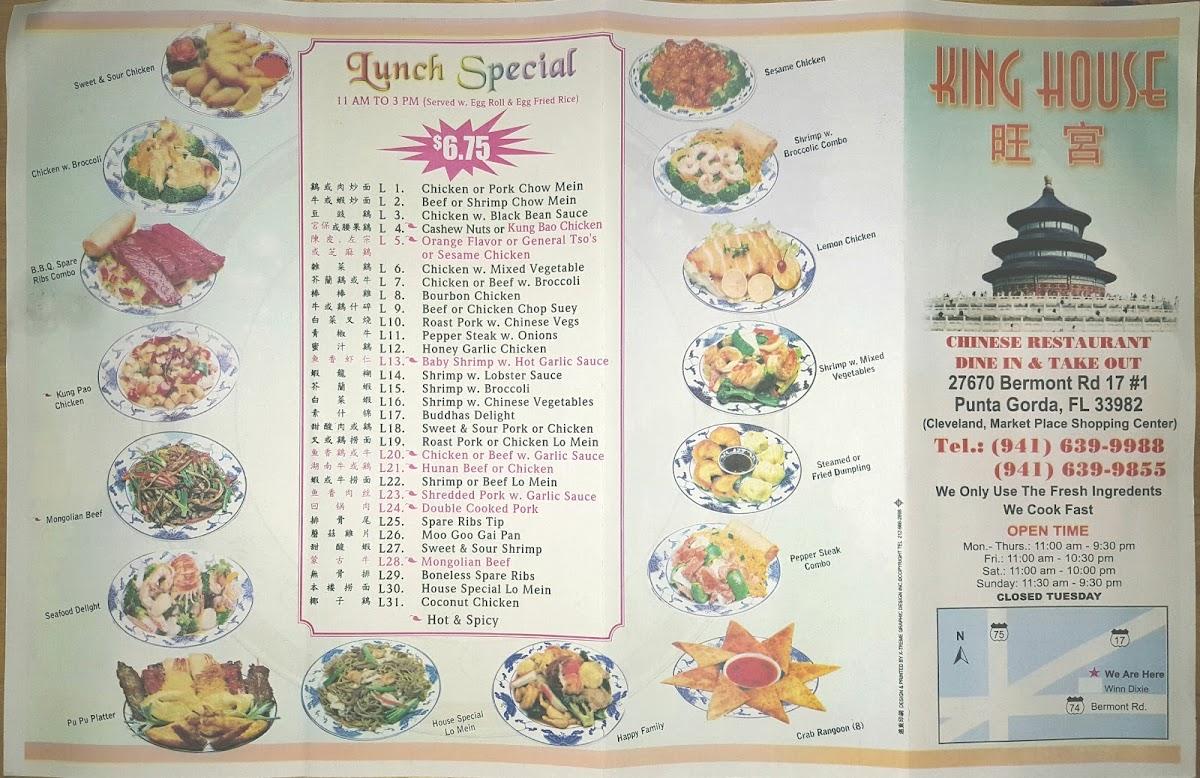 Menu at King House Chinese Restaurant, Punta Gorda