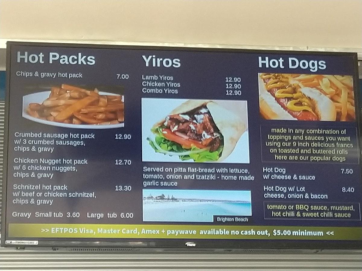Menu at Australian Fish & Chip Shop fast food, North Brighton, 1/339 Brighton Rd